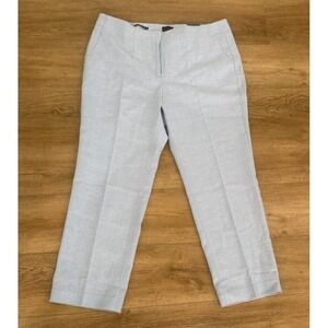 NWT Talbots Size 16W Petite Southhampton Blue Linen Blend Pants 28" Inseam Lined